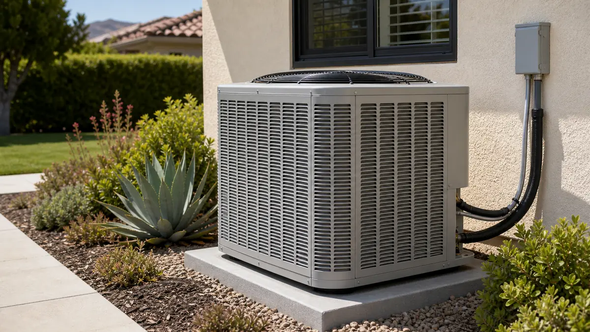 Carrier Performance 16 condenser on a post-war ranch home in Burbank 91505