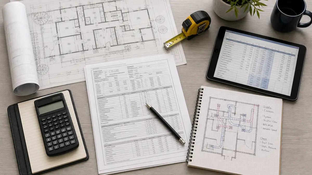 Manual J load calculation worksheet for a Burbank Hills home, ZIP 91504